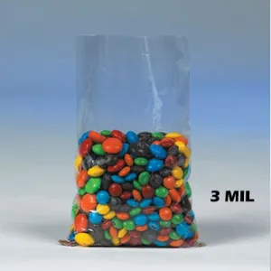 3 Mil Flat Polypropylene Bags 3 x 5-1/2" thru 8 x 10"