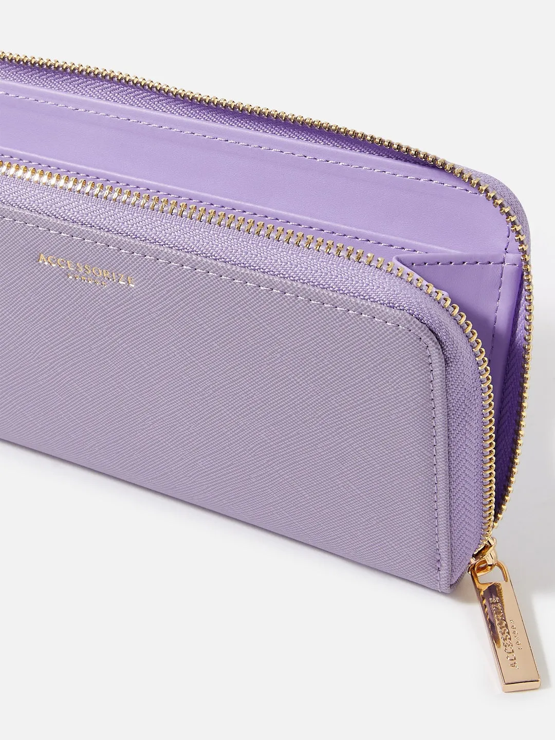 Accessorize London Women's Faux Leather Liliac Reptile Large Wallet Purse