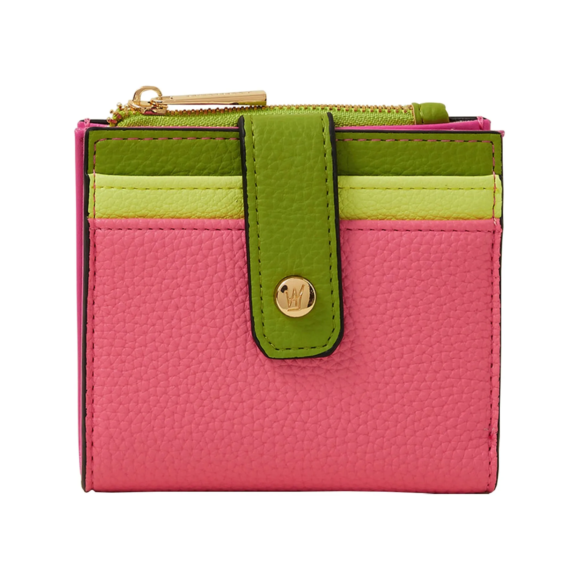 Accessorize London Women's Pink Zip Card Holder Wallet