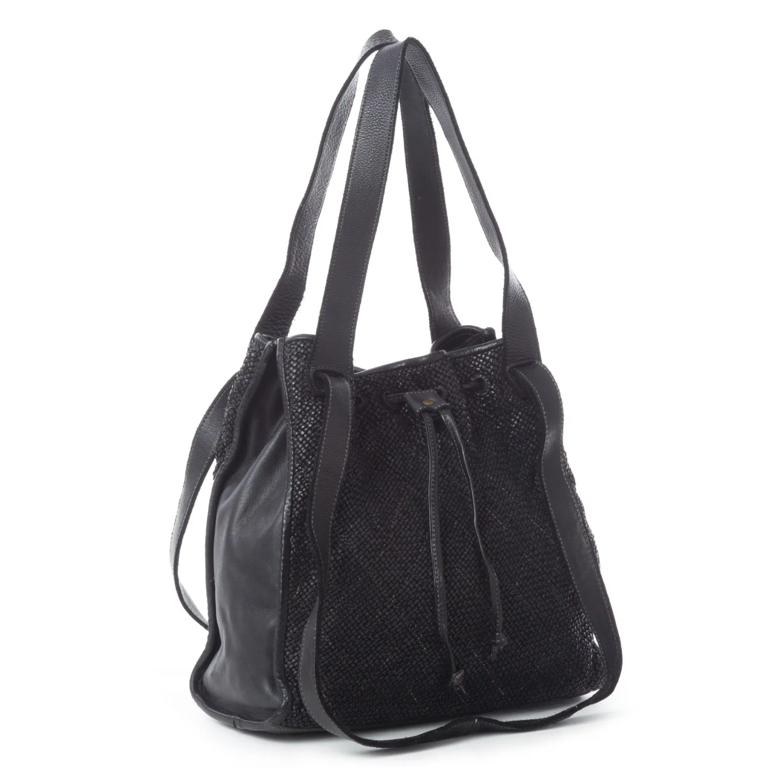 Ambra Taupe Washed Leather Handbag