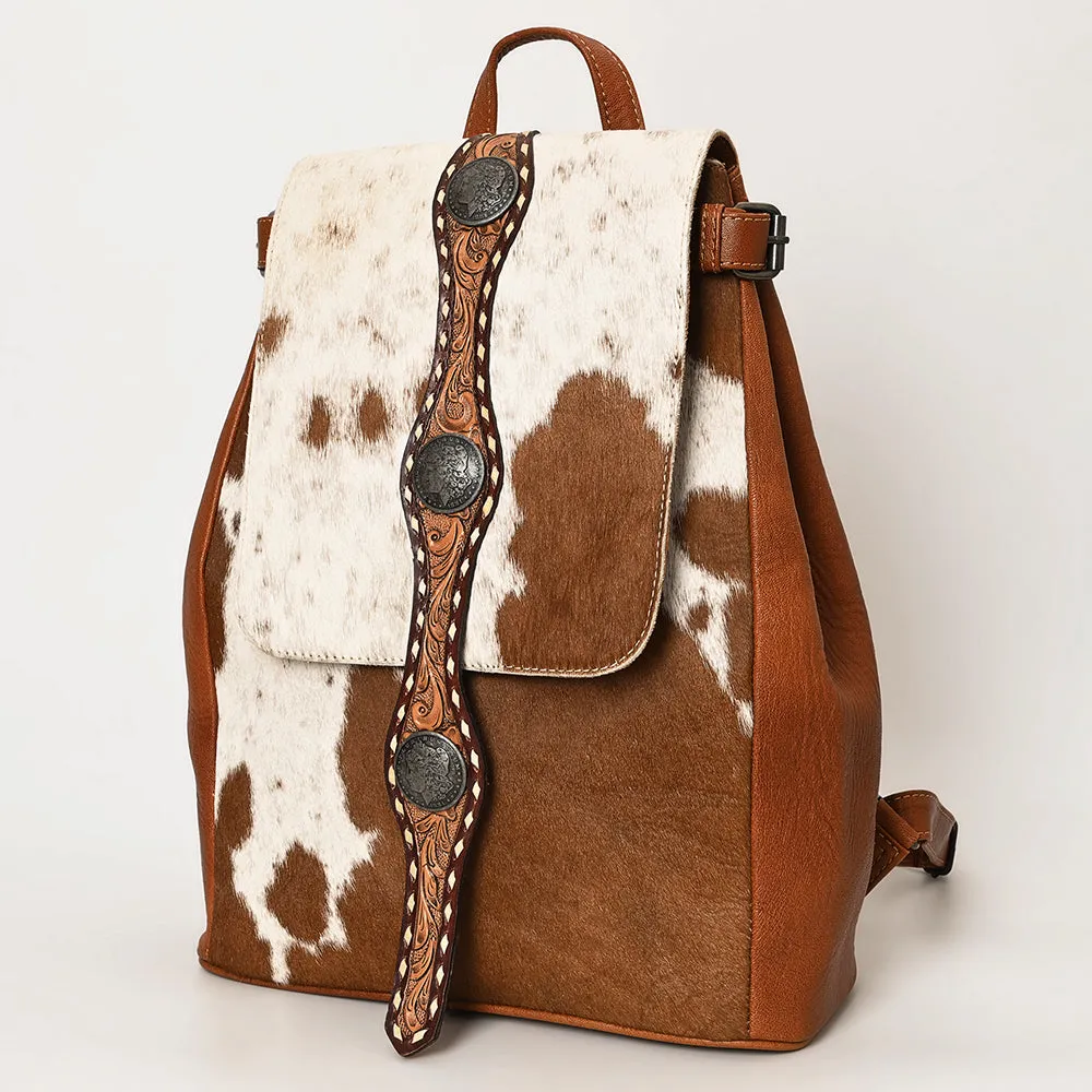 American Darling ADBG1409 Backpack Hand Tooled Hair On Genuine Leather women bag western handbag purse