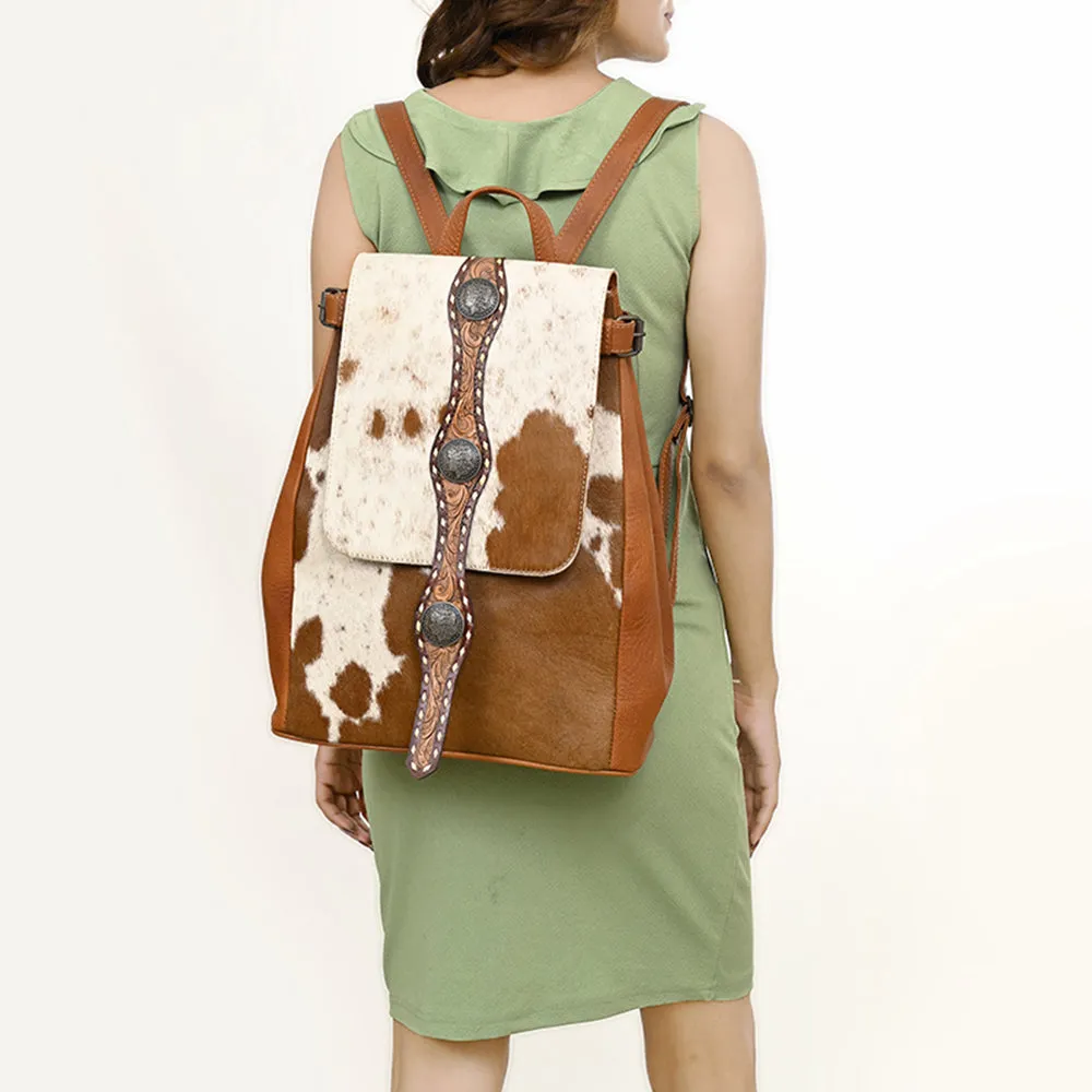 American Darling ADBG1409 Backpack Hand Tooled Hair On Genuine Leather women bag western handbag purse