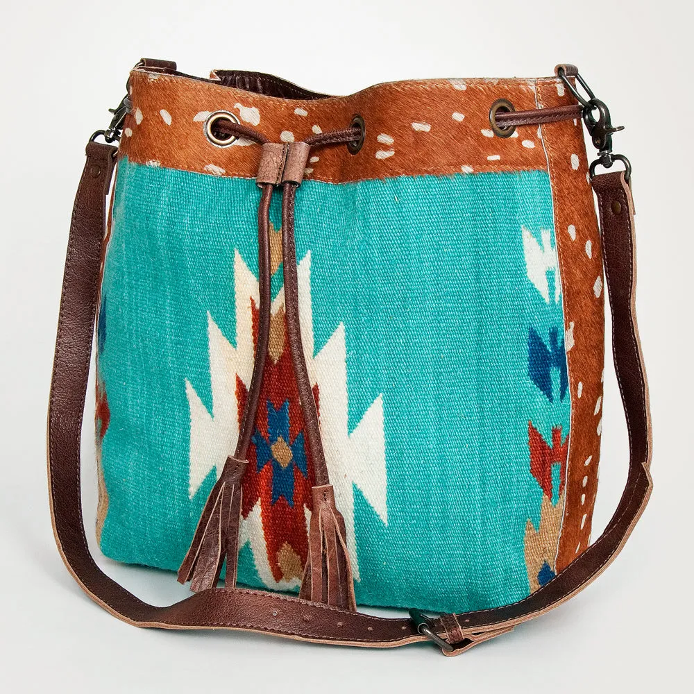 American Darling ADBG574D1 Large Crossbody Saddle Blanket Hair On Genuine Leather Women Bag Western Handbag Purse