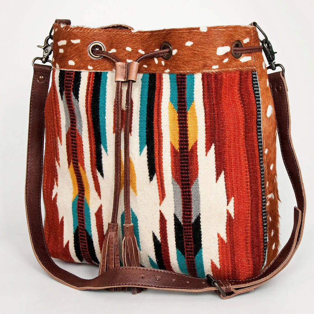 American Darling ADBG574D1 Large Crossbody Saddle Blanket Hair On Genuine Leather Women Bag Western Handbag Purse