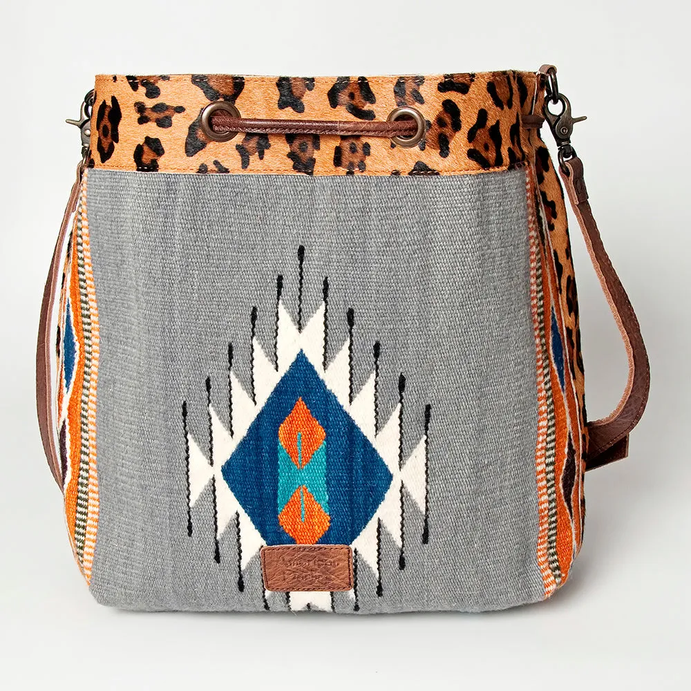 American Darling ADBG574D1 Large Crossbody Saddle Blanket Hair On Genuine Leather Women Bag Western Handbag Purse