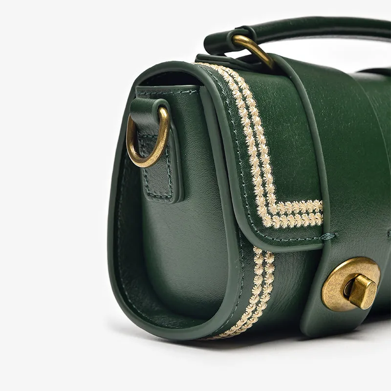 BeauToday Women's Genuine Leather Mini Handbag Vintage Shoulder Bags with Hasp Closure