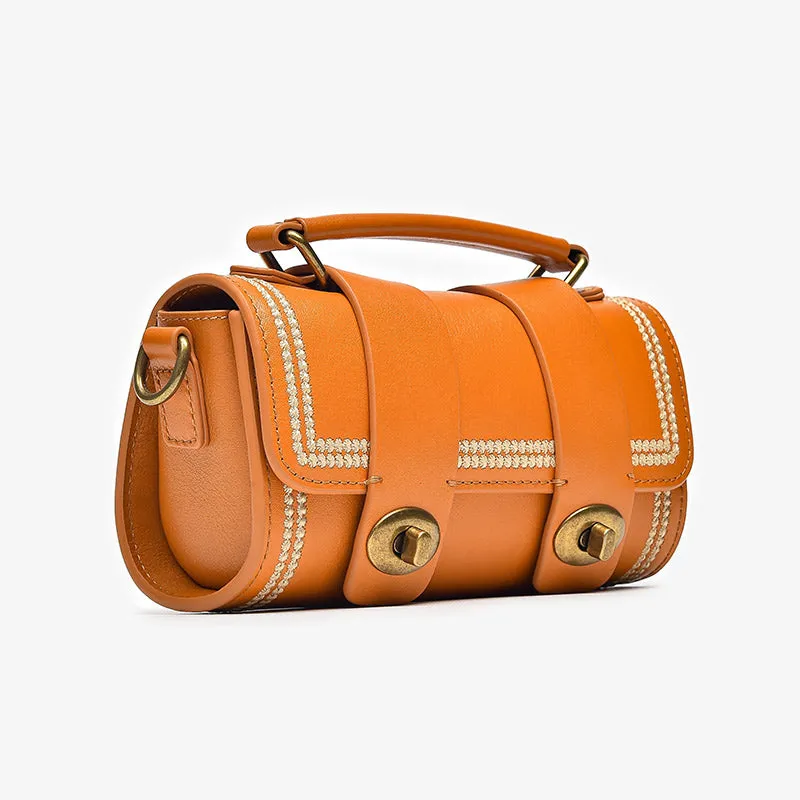 BeauToday Women's Genuine Leather Mini Handbag Vintage Shoulder Bags with Hasp Closure