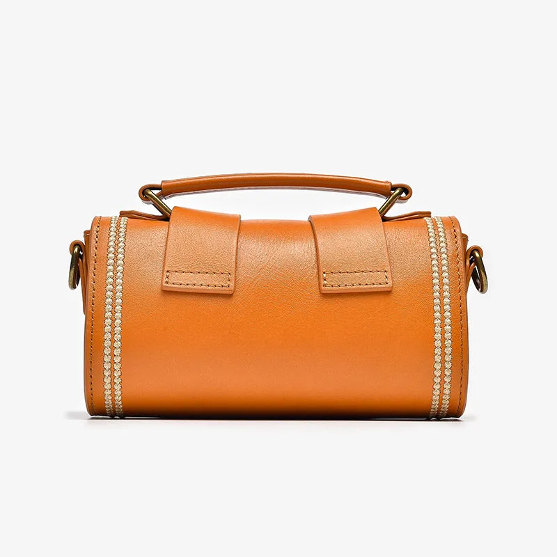 BeauToday Women's Genuine Leather Mini Handbag Vintage Shoulder Bags with Hasp Closure