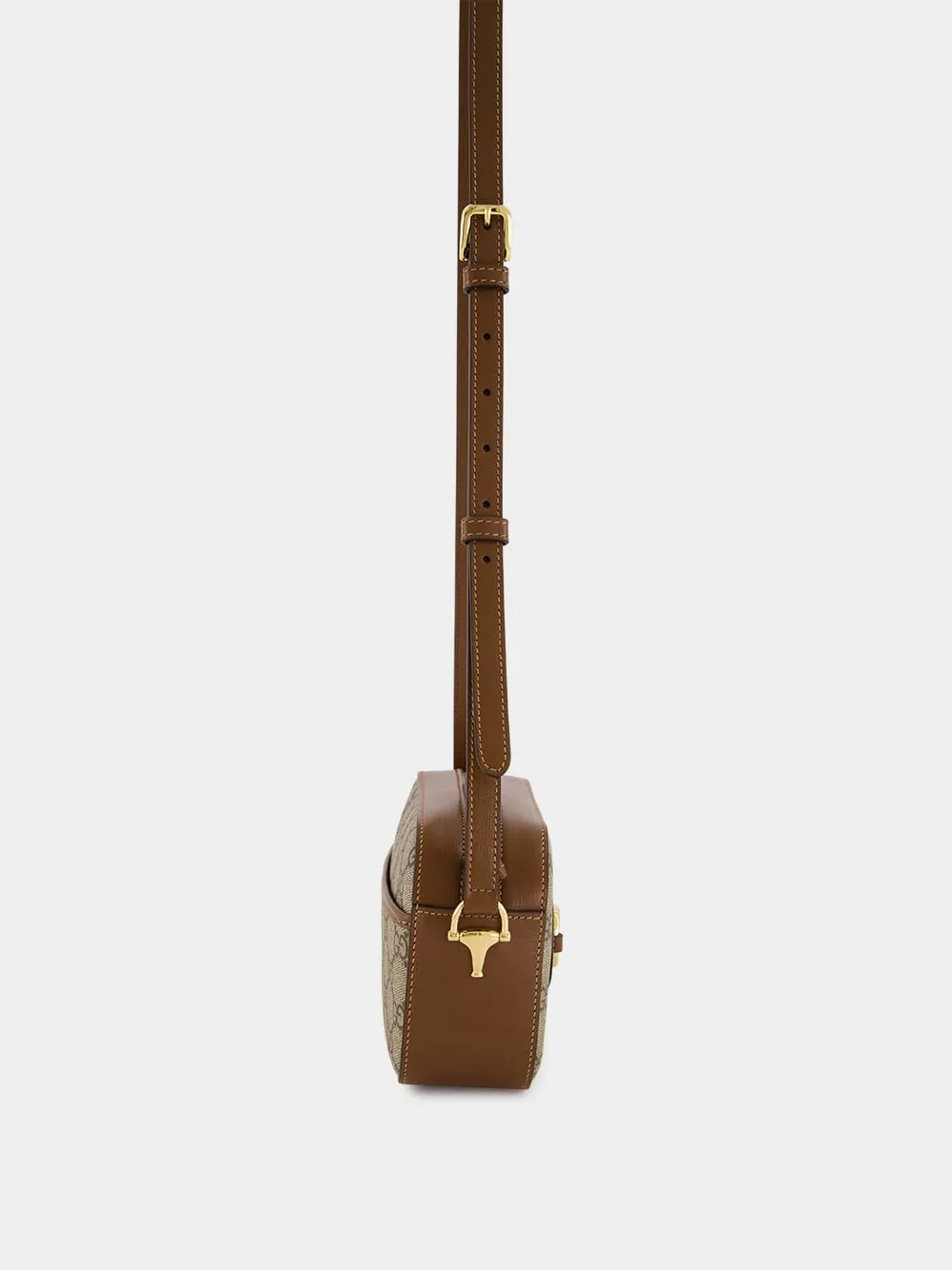 Beige & Ebony Horsebit 1955 Mini Shoulder Bag
