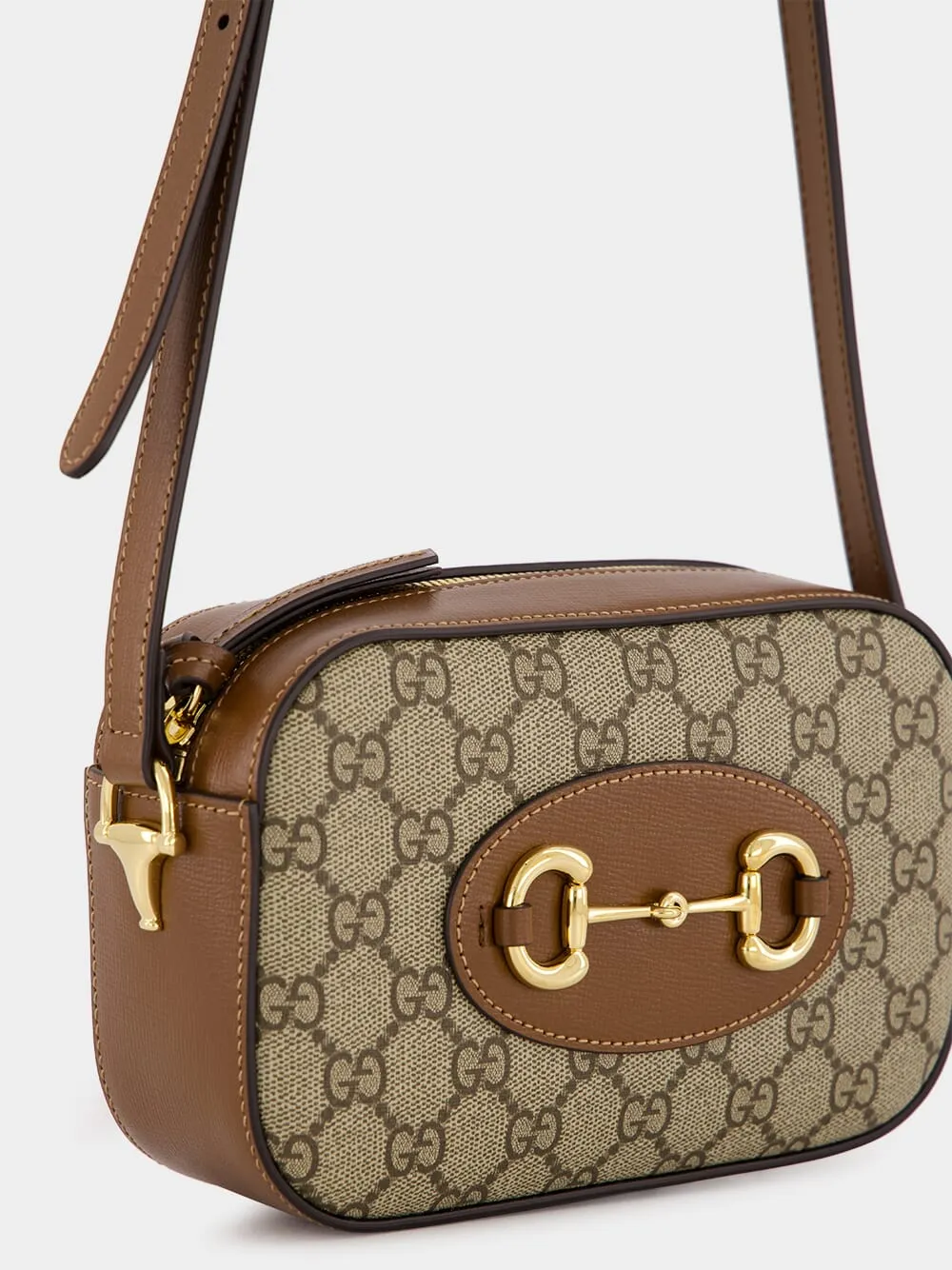 Beige & Ebony Horsebit 1955 Mini Shoulder Bag
