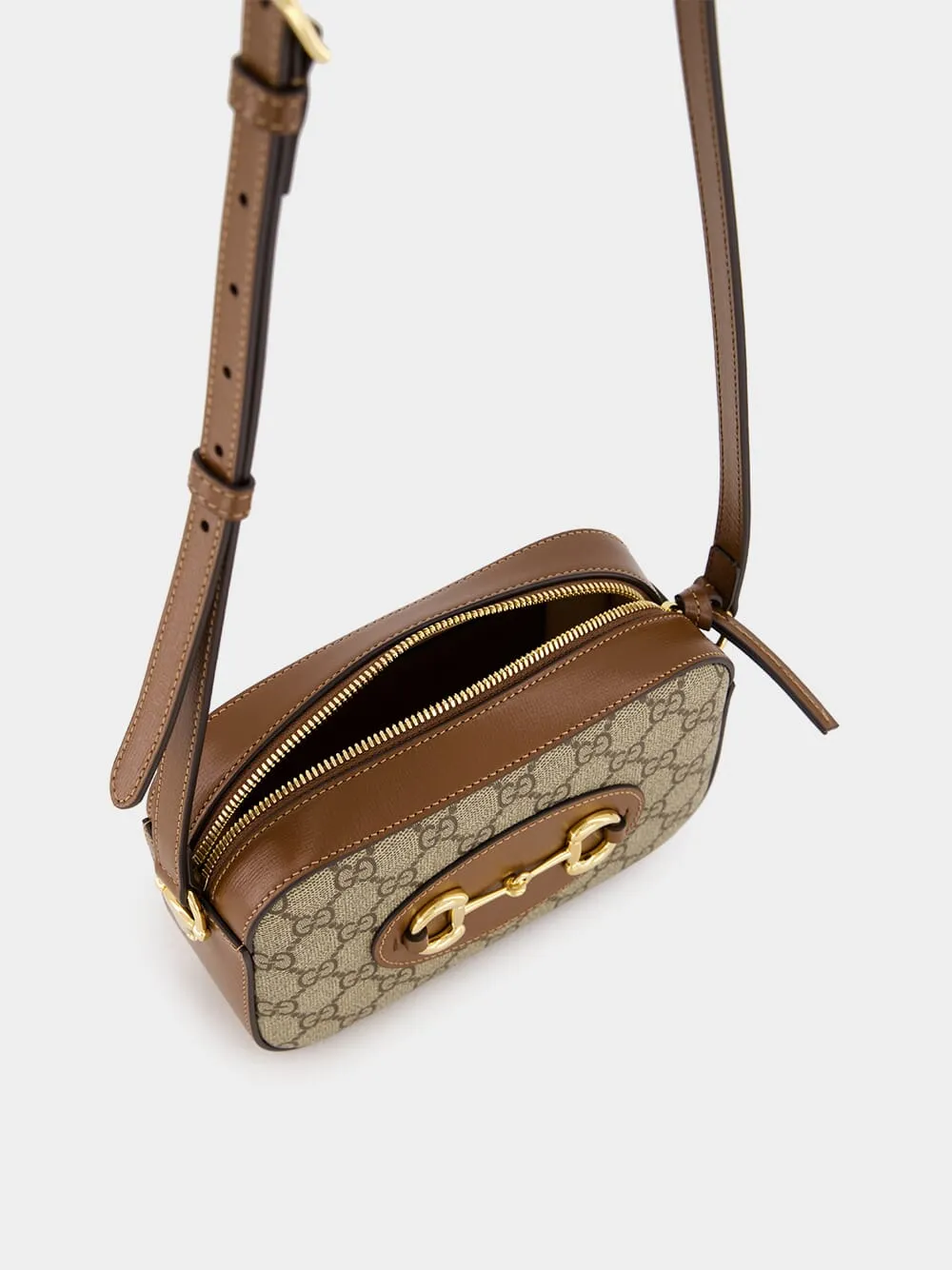 Beige & Ebony Horsebit 1955 Mini Shoulder Bag