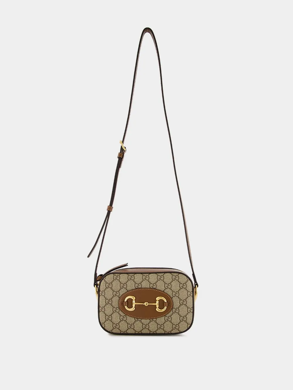 Beige & Ebony Horsebit 1955 Mini Shoulder Bag