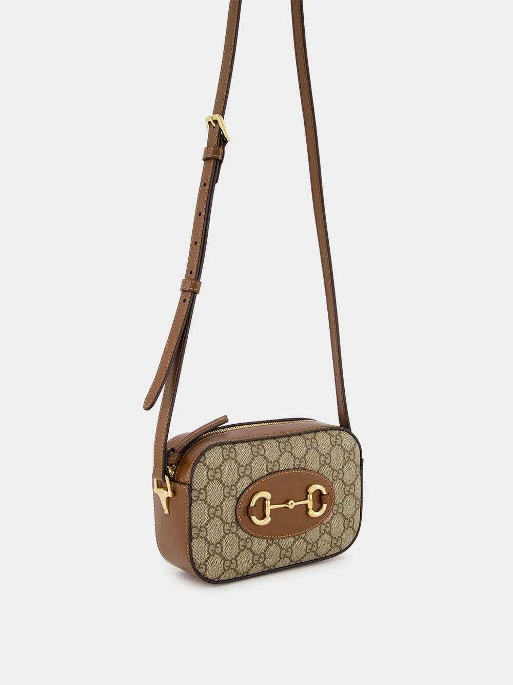 Beige & Ebony Horsebit 1955 Mini Shoulder Bag