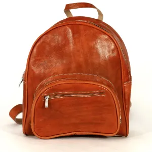 Biyadina Premium Red Handmade Leather Backpack - Classic with Timeless Elegance