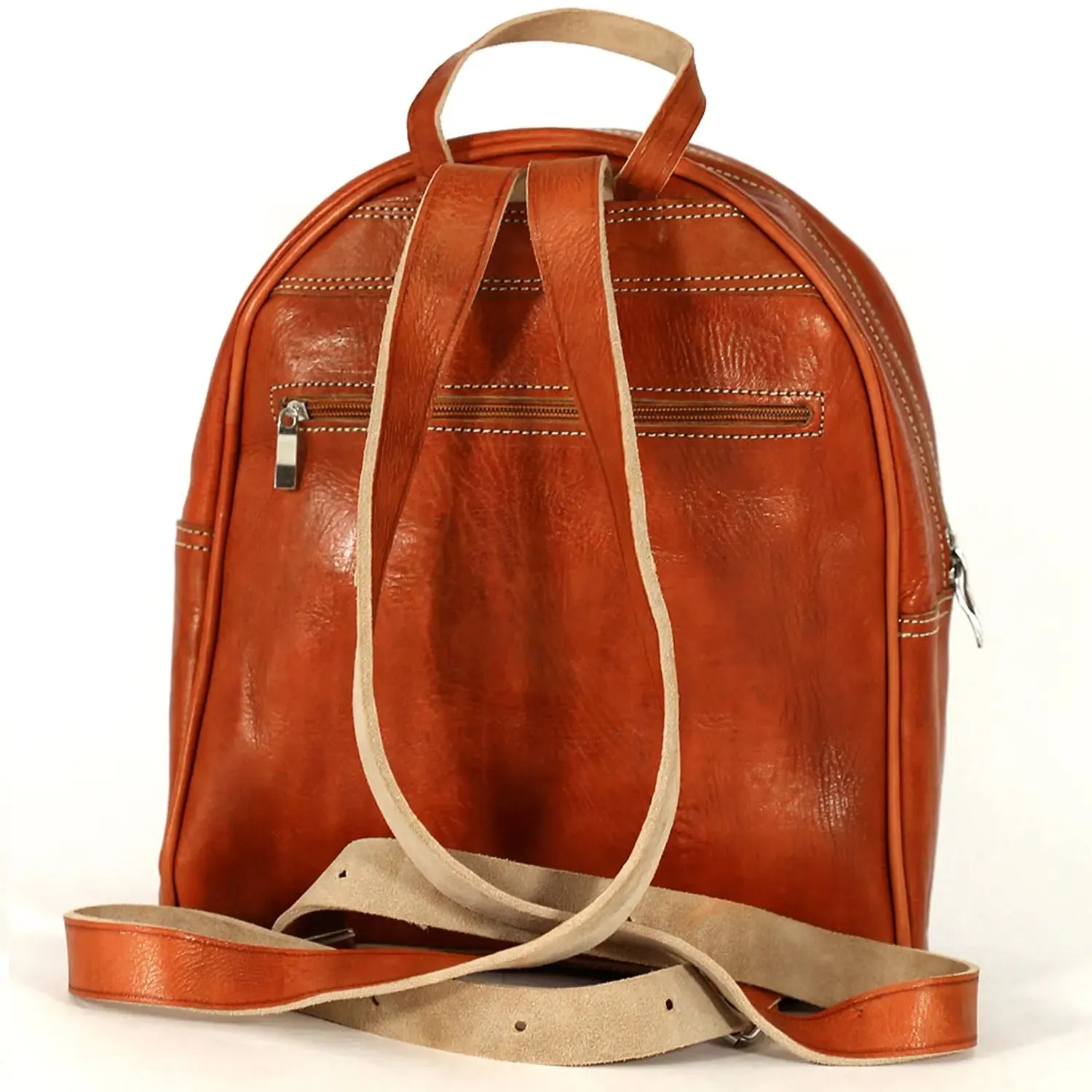 Biyadina Premium Red Handmade Leather Backpack - Classic with Timeless Elegance