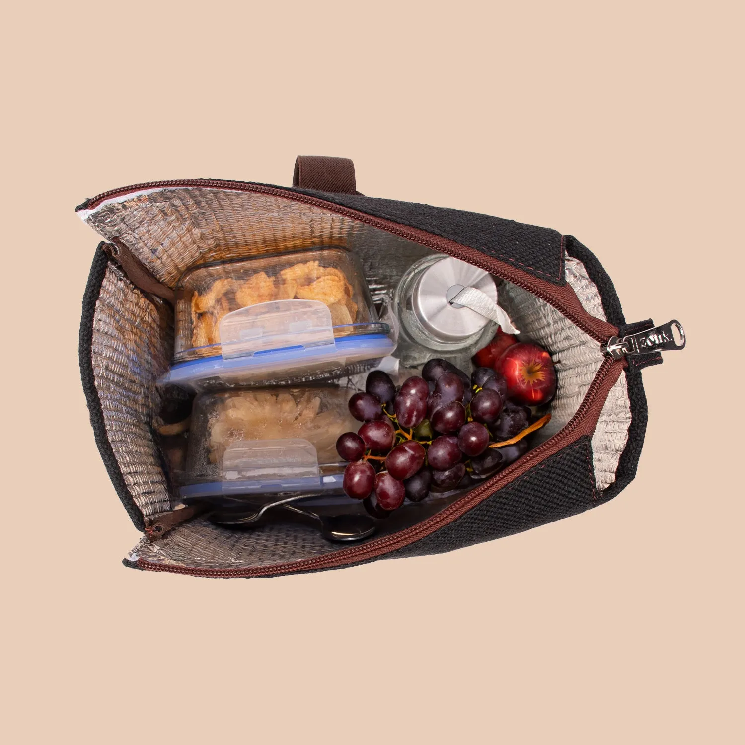 Bombay Houndstooth Roll Up Lunch Bag
