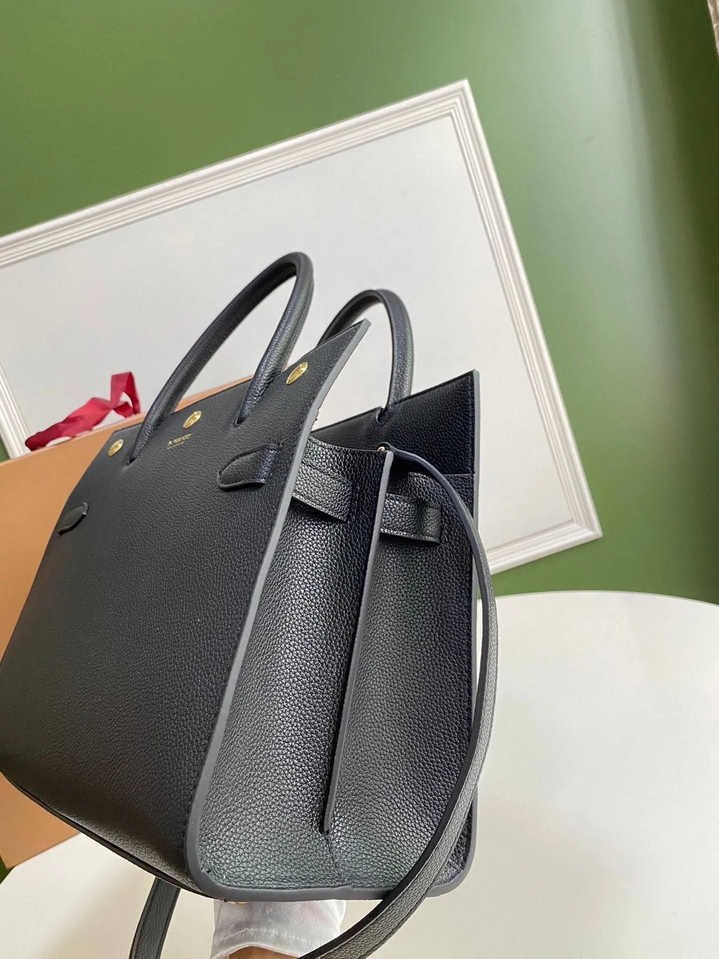 Burberry Medium Leather Title Bag