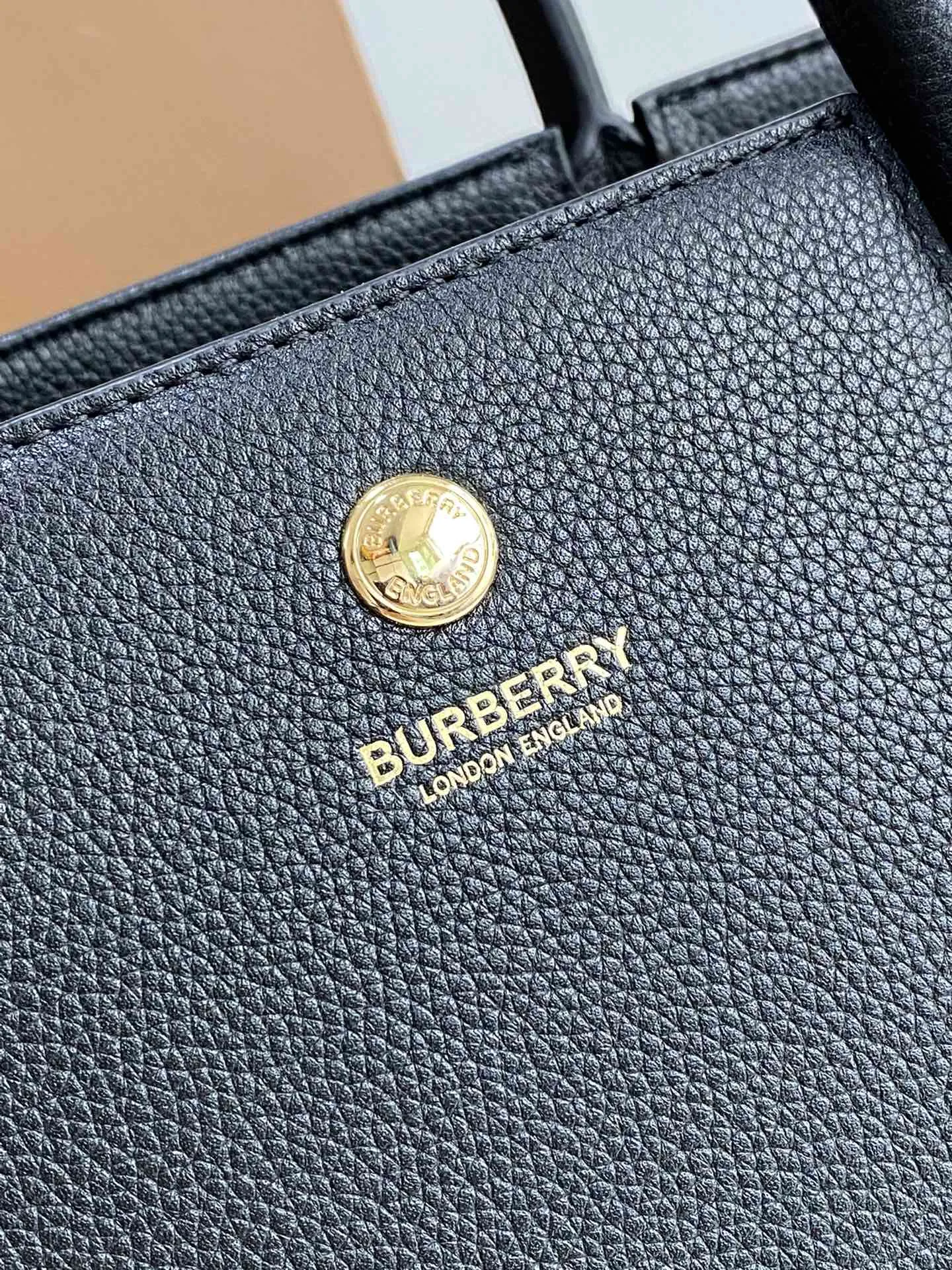 Burberry Medium Leather Title Bag