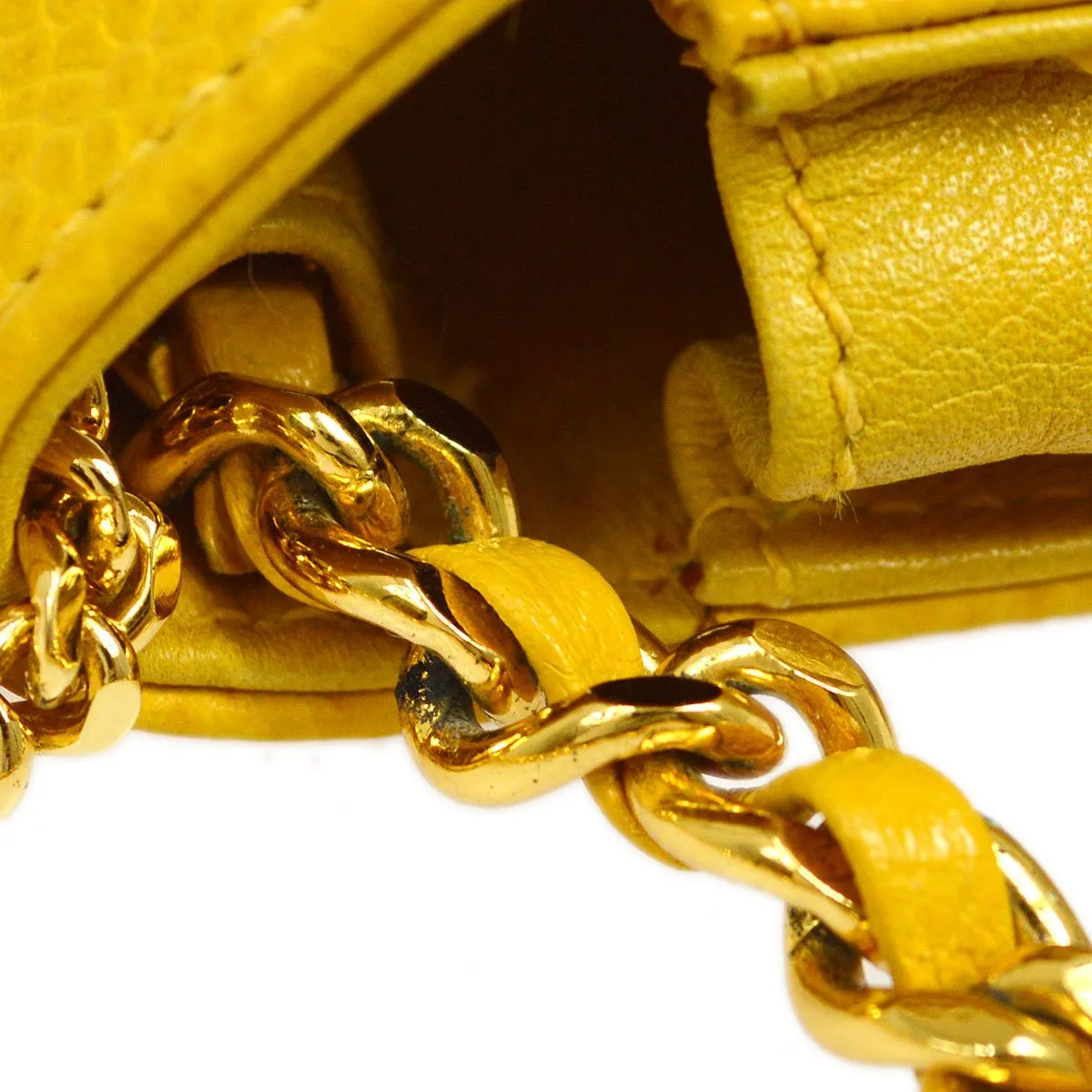 CHANEL 1996-1997 Timeless Key Case Yellow Caviar 04376