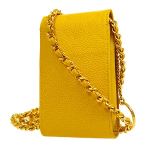 CHANEL 1996-1997 Timeless Key Case Yellow Caviar 04376