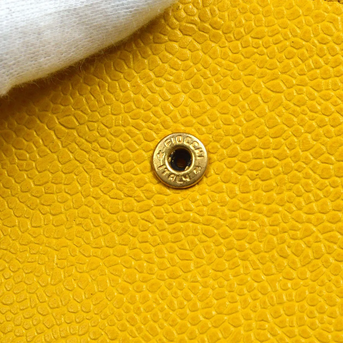 CHANEL 1996-1997 Timeless Key Case Yellow Caviar 04376