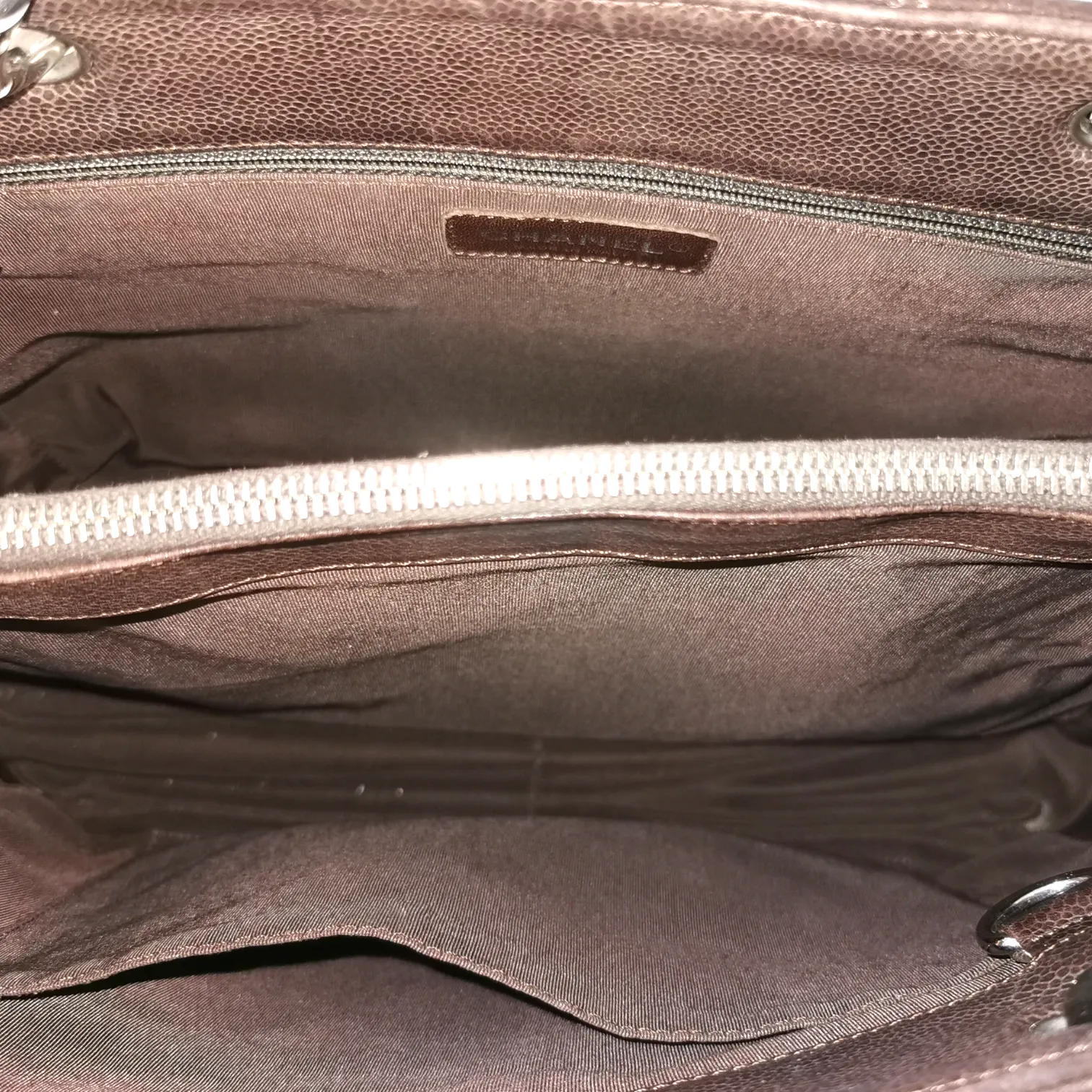 Chanel GST Brown Caviar Silver