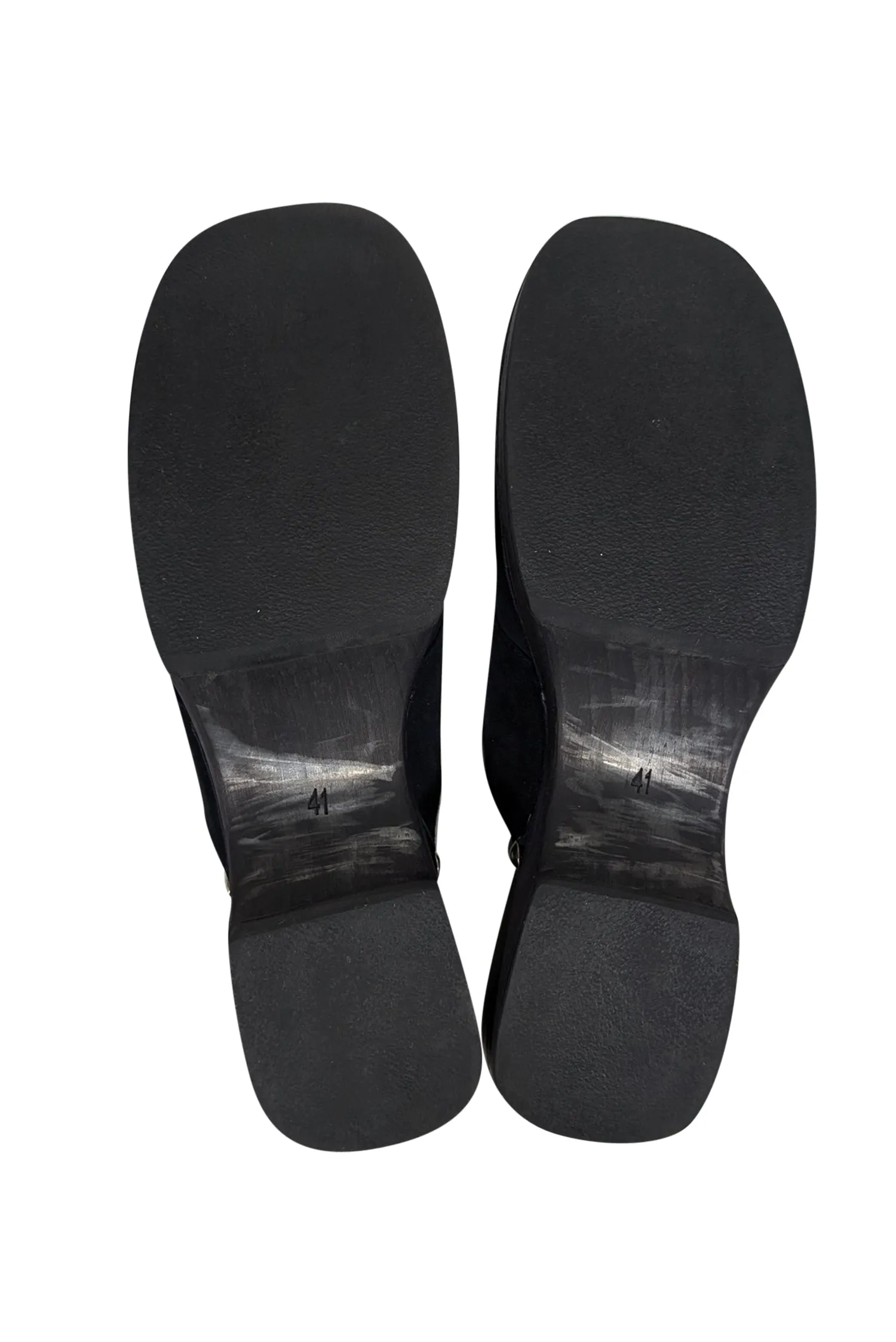 Chanel - Navy Suede Clog Mules Sz 11