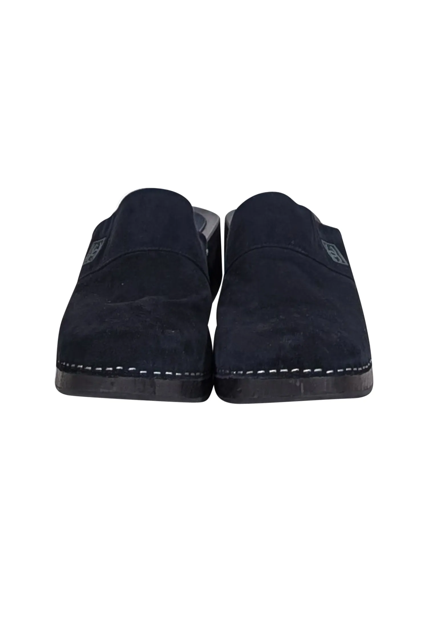 Chanel - Navy Suede Clog Mules Sz 11