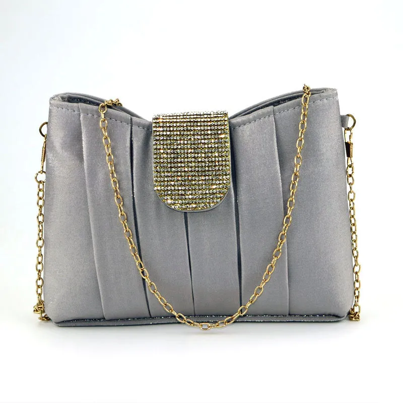 Diamond Flap Clutch Cross Body Long Chain Handbags #22