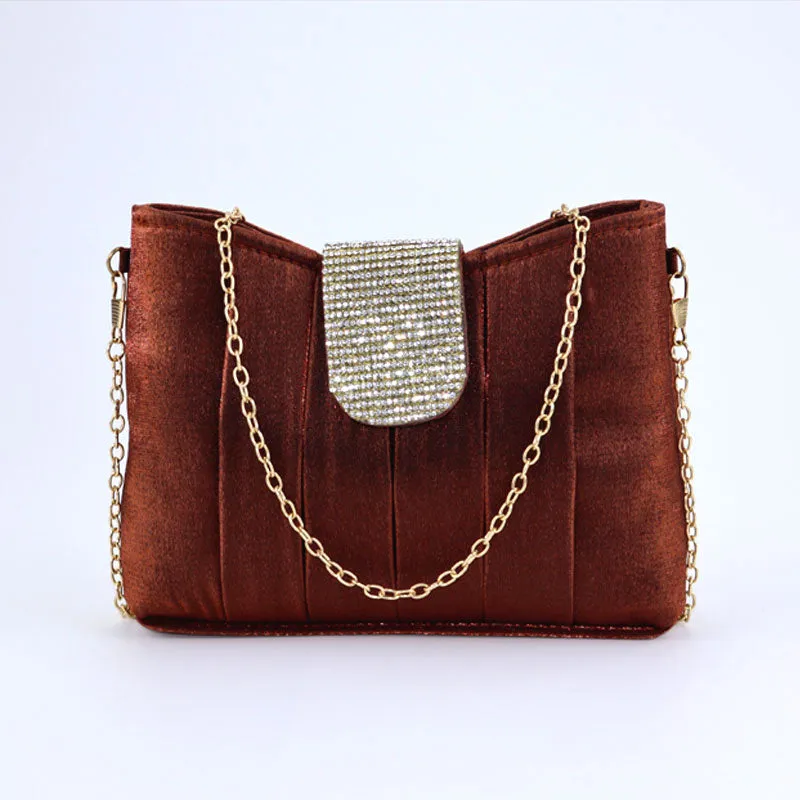 Diamond Flap Clutch Cross Body Long Chain Handbags #22