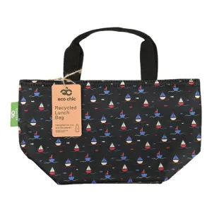 Eco Chic Navy Lightweight Foldable Lunch Bag Yachts