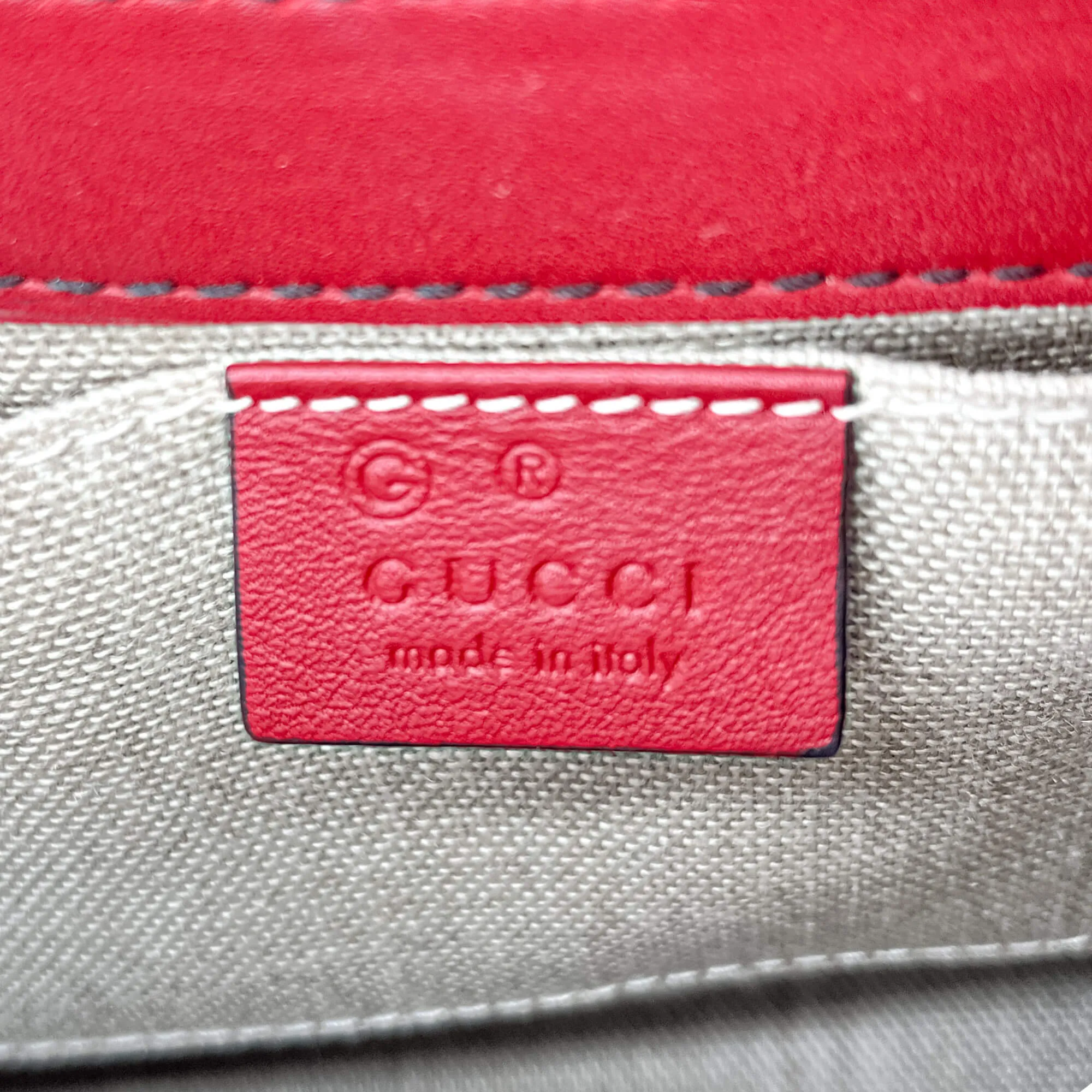 Emily Guccissima Red Leather Chain Shoulder Bag