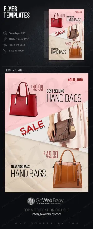 Flyer templates - Classic Handbags For Website Marketing