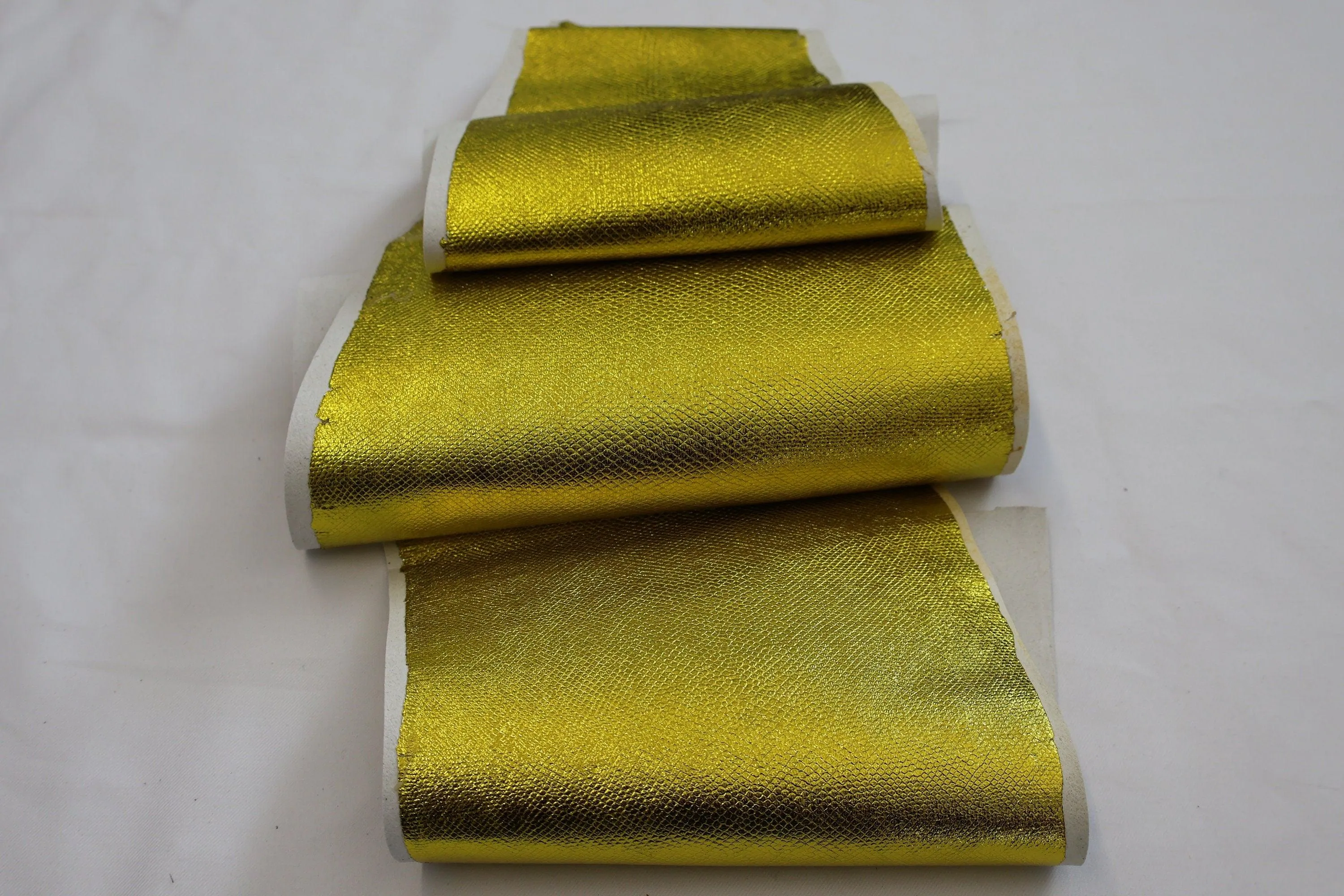 Genuine snakeskins, Real snake metallic leather hide, backed with fabric  thickness 1,2mm(3 oz)