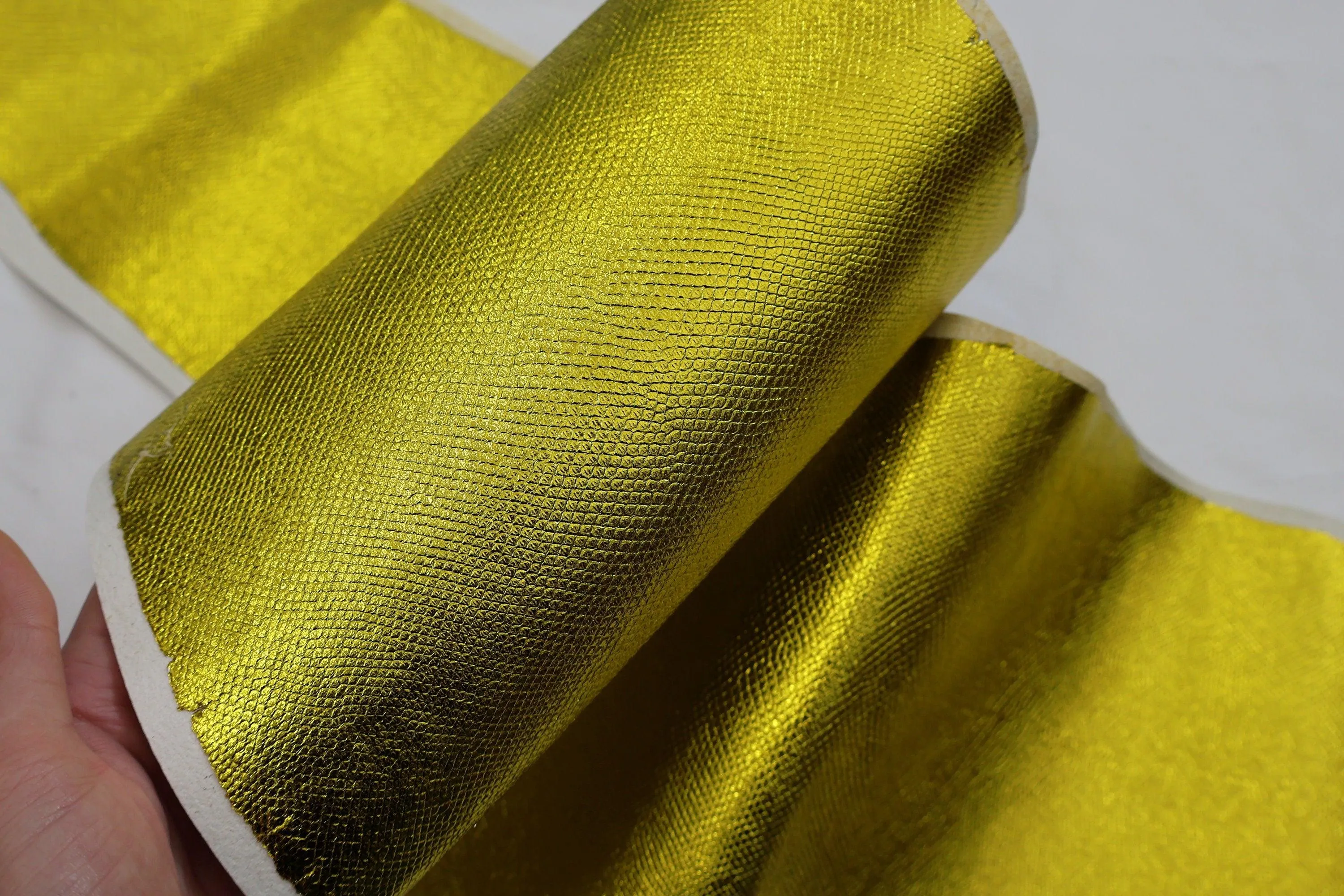 Genuine snakeskins, Real snake metallic leather hide, backed with fabric  thickness 1,2mm(3 oz)