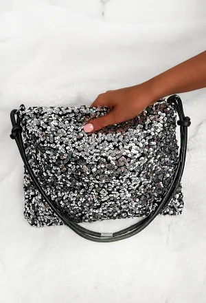 Glitz Babe Silver Sequin Bag
