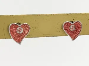 Gucci Earrings Heart Motif Silver Ladies