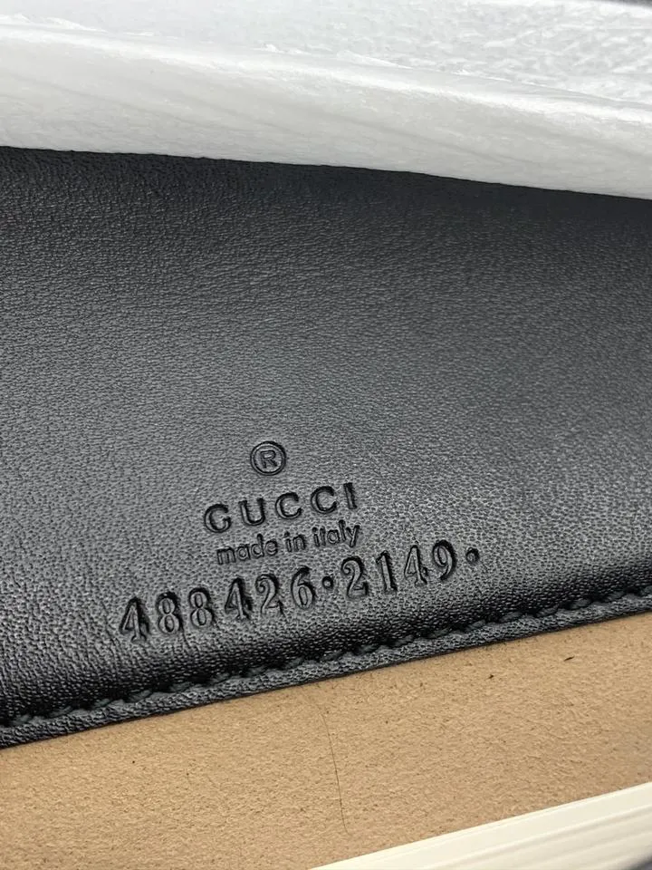 Gucci Marmont Gg Mini Chain Cross Body Black Leather Shoulder Bag