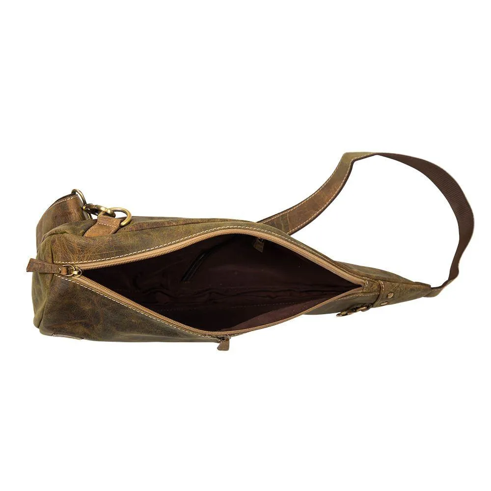 High Country Distressed Leather Sling Bag