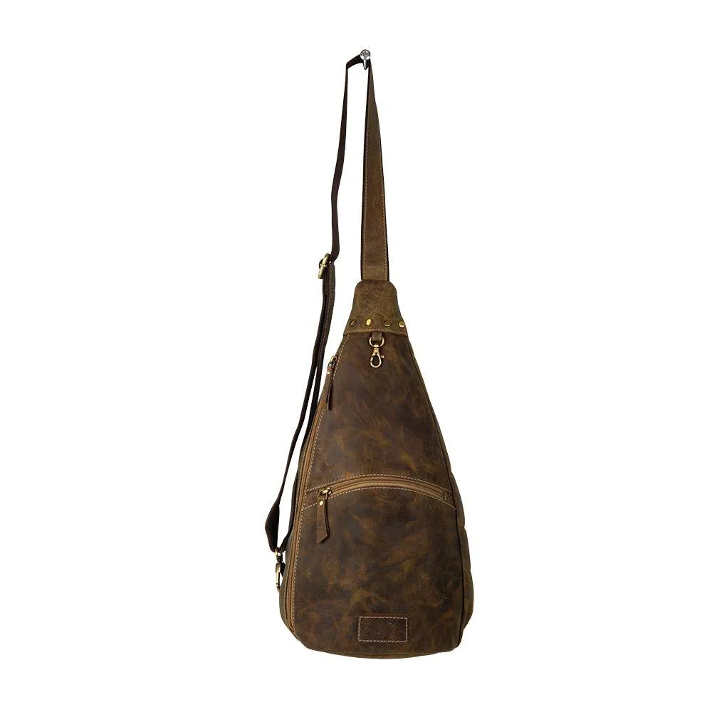 High Country Distressed Leather Sling Bag