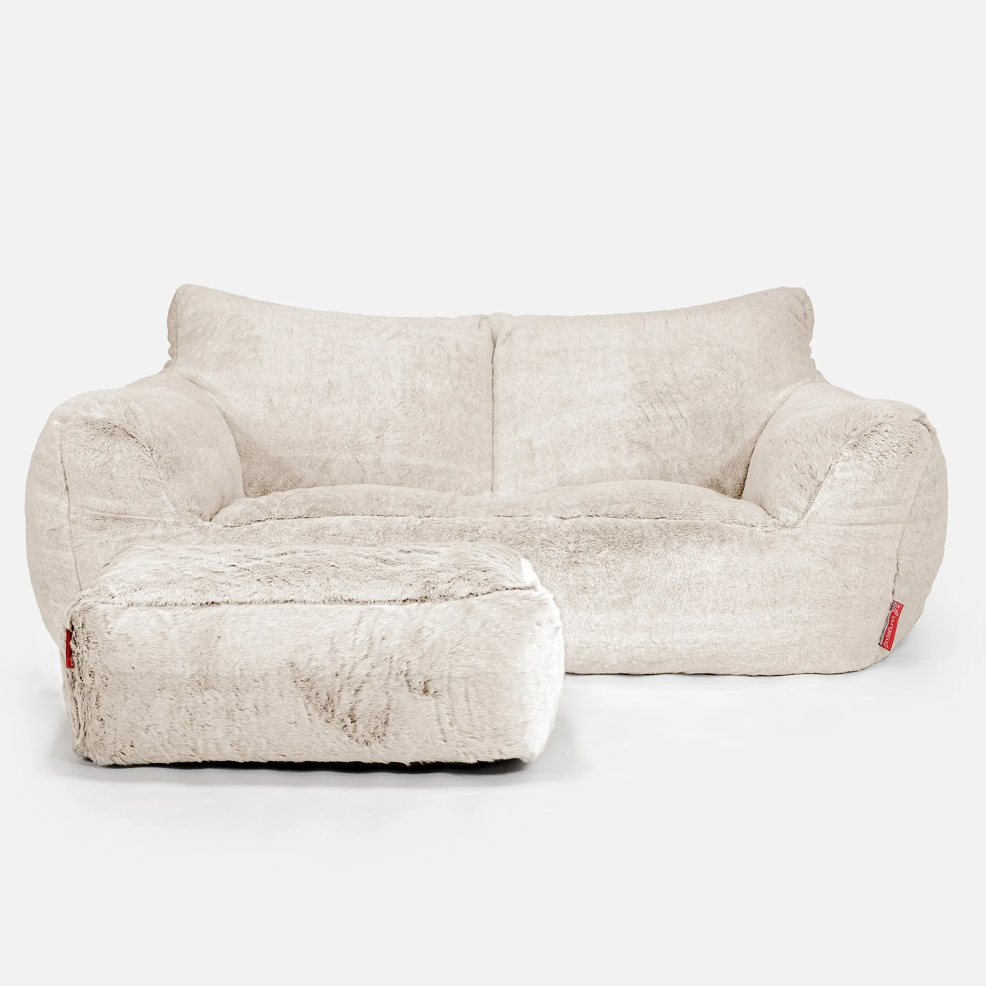 Josephine Sofa Bean Bag - Fluffy Faux Fur Rabbit White