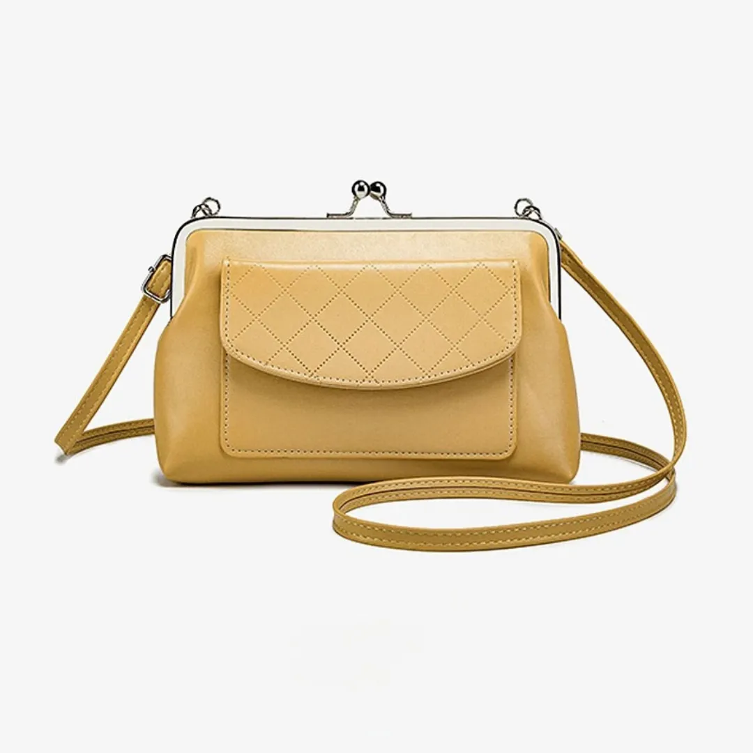 Léonie – Sac bandoulière décontracté avec fermeture en forme de lèvres et design compact
