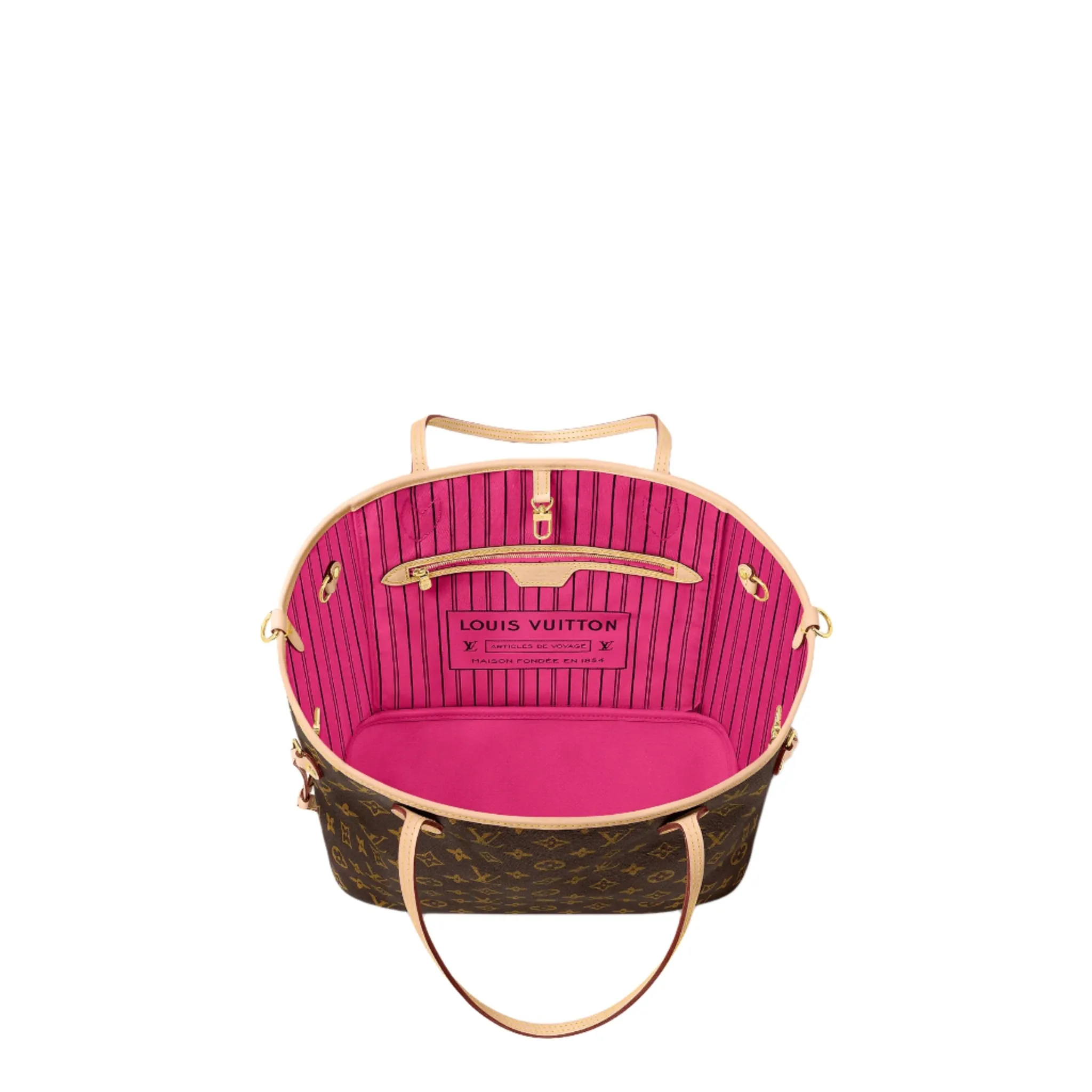 Louis Vuitton Neverfull Bandoulière Inside Out MM Monogram/Rose Pondichery