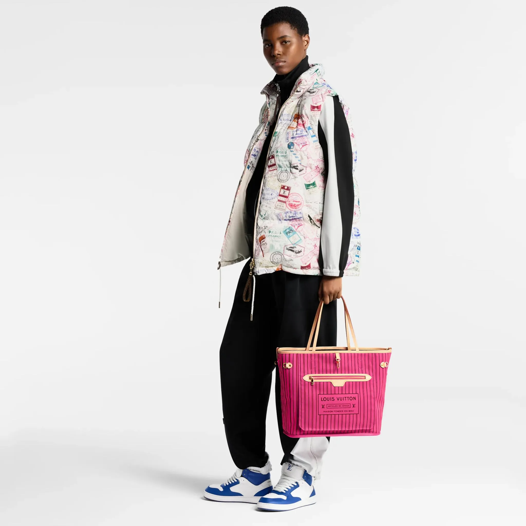 Louis Vuitton Neverfull Bandoulière Inside Out MM Monogram/Rose Pondichery