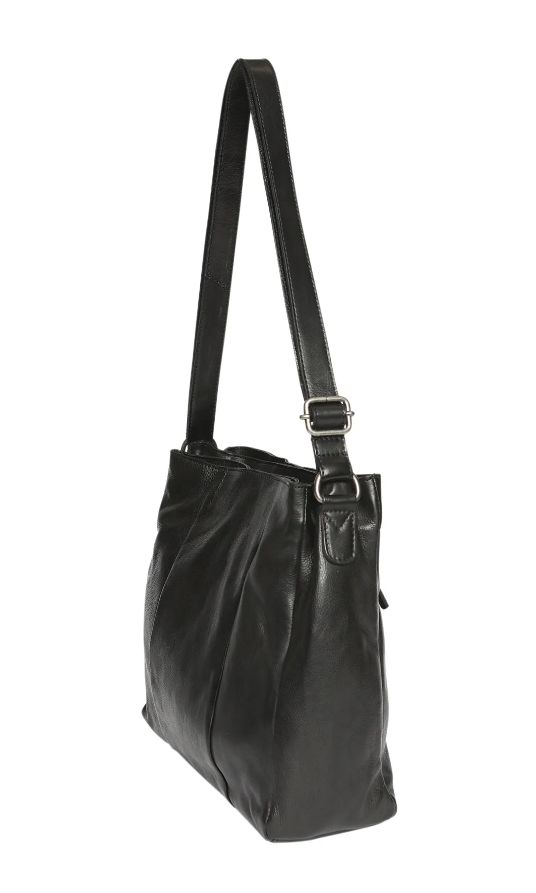 Modapelle - Soft Cow Leather Large Cross Body Bag - 7756BLACK
