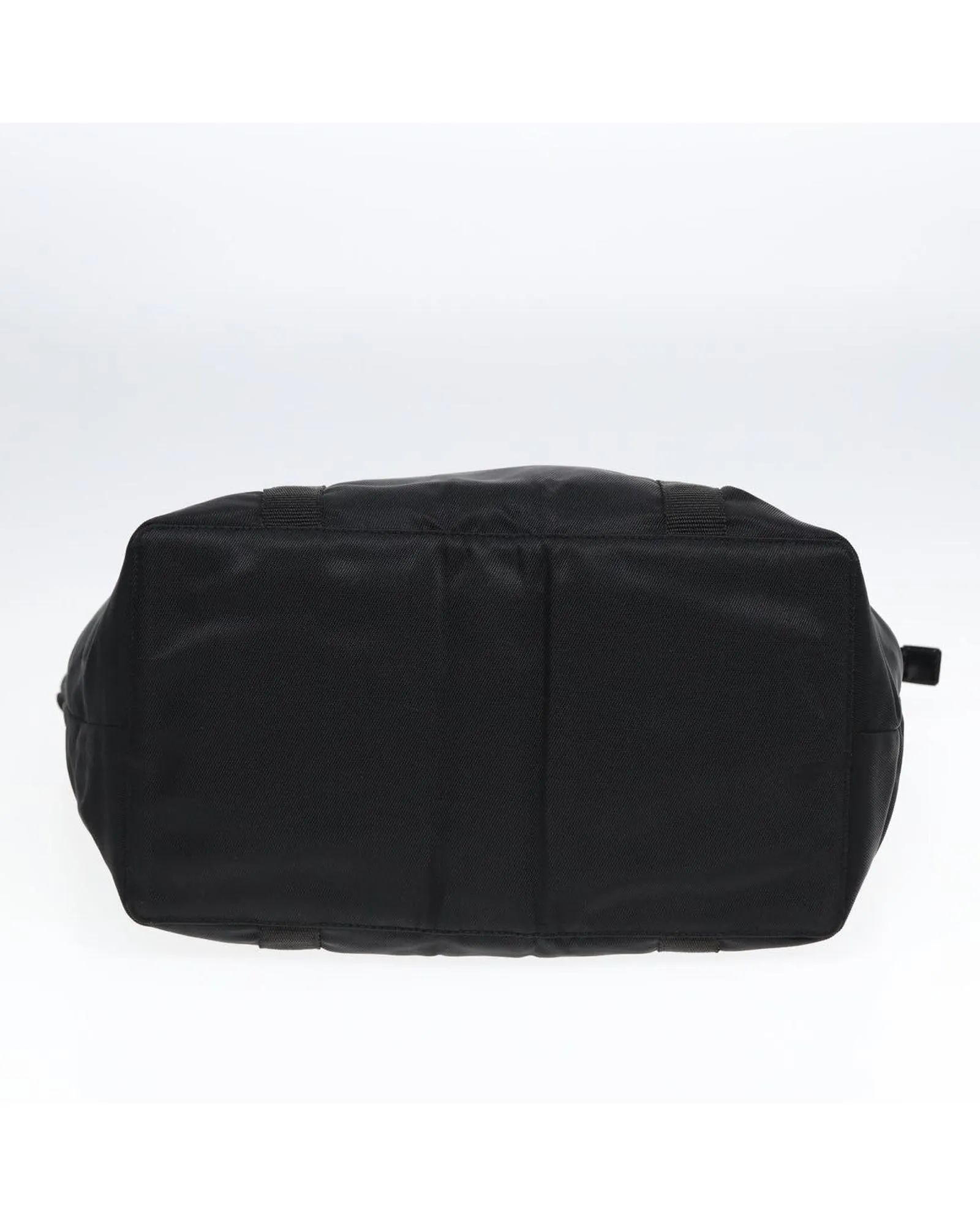 Nylon Boston Bag with Leather Trim and Top Handles