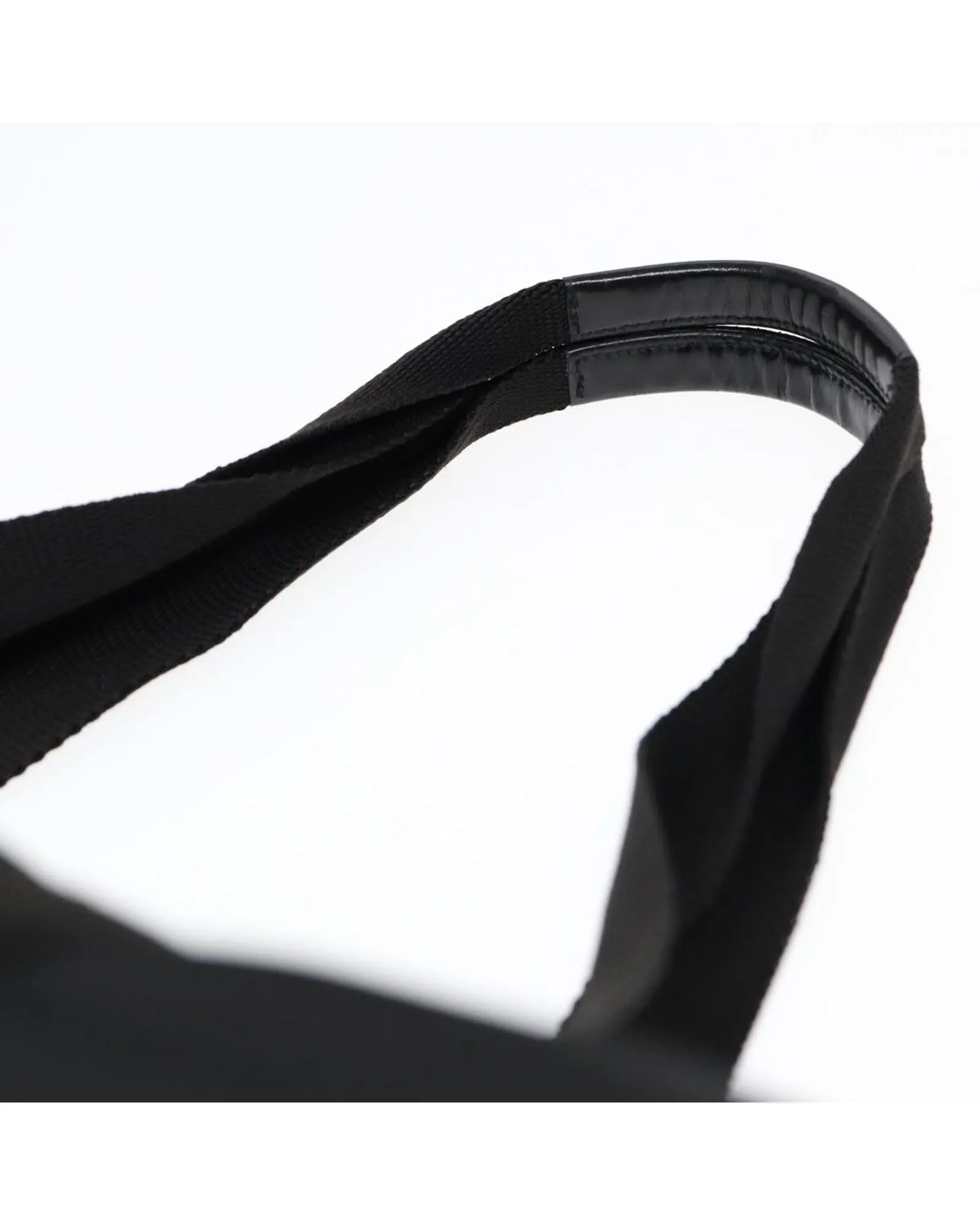 Nylon Boston Bag with Leather Trim and Top Handles