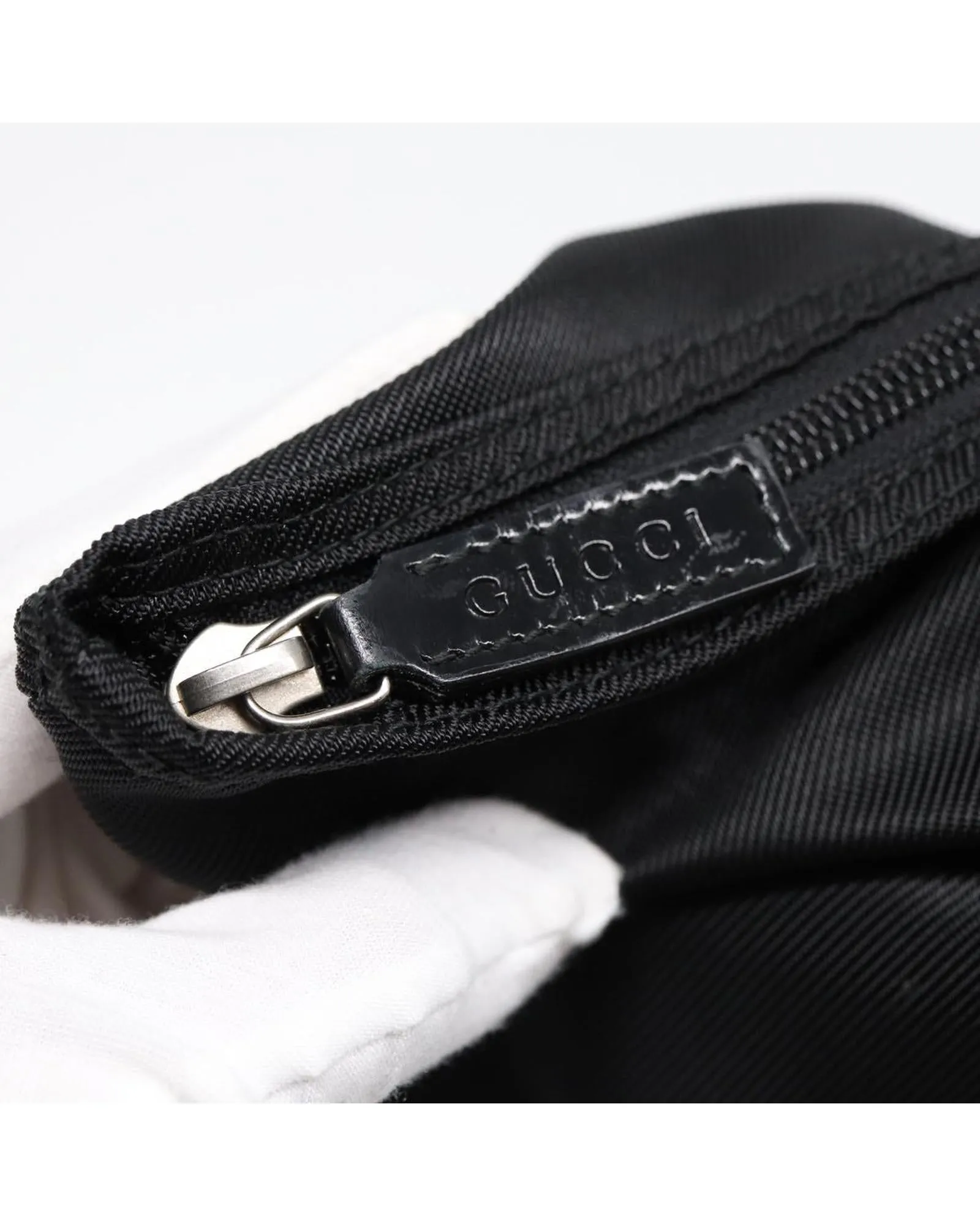 Nylon Boston Bag with Leather Trim and Top Handles