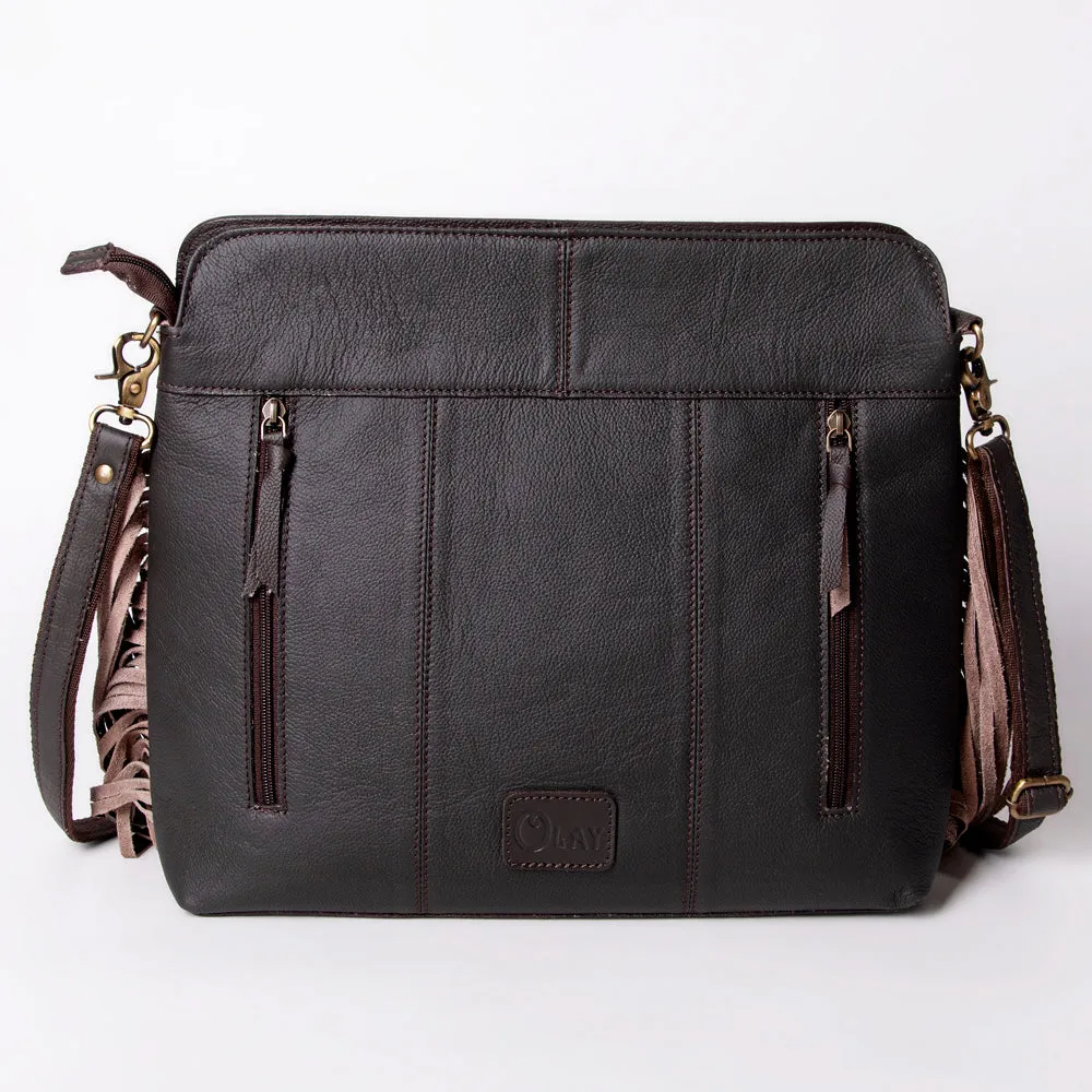 Ohlay Bags KBA101 Cross Body I Hand Tooled Hair-On Genuine Leather Women Bag Western Handbag Purse