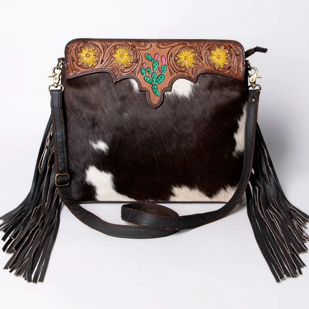 Ohlay Bags KBA101 Cross Body I Hand Tooled Hair-On Genuine Leather Women Bag Western Handbag Purse